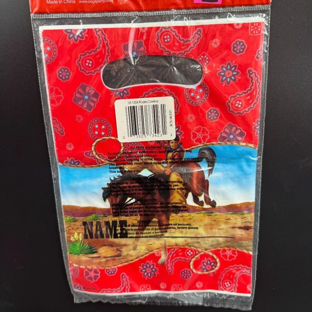 Rodeo Cowboy Loot Treat Bags Paper Art Western Kids Birthday Party